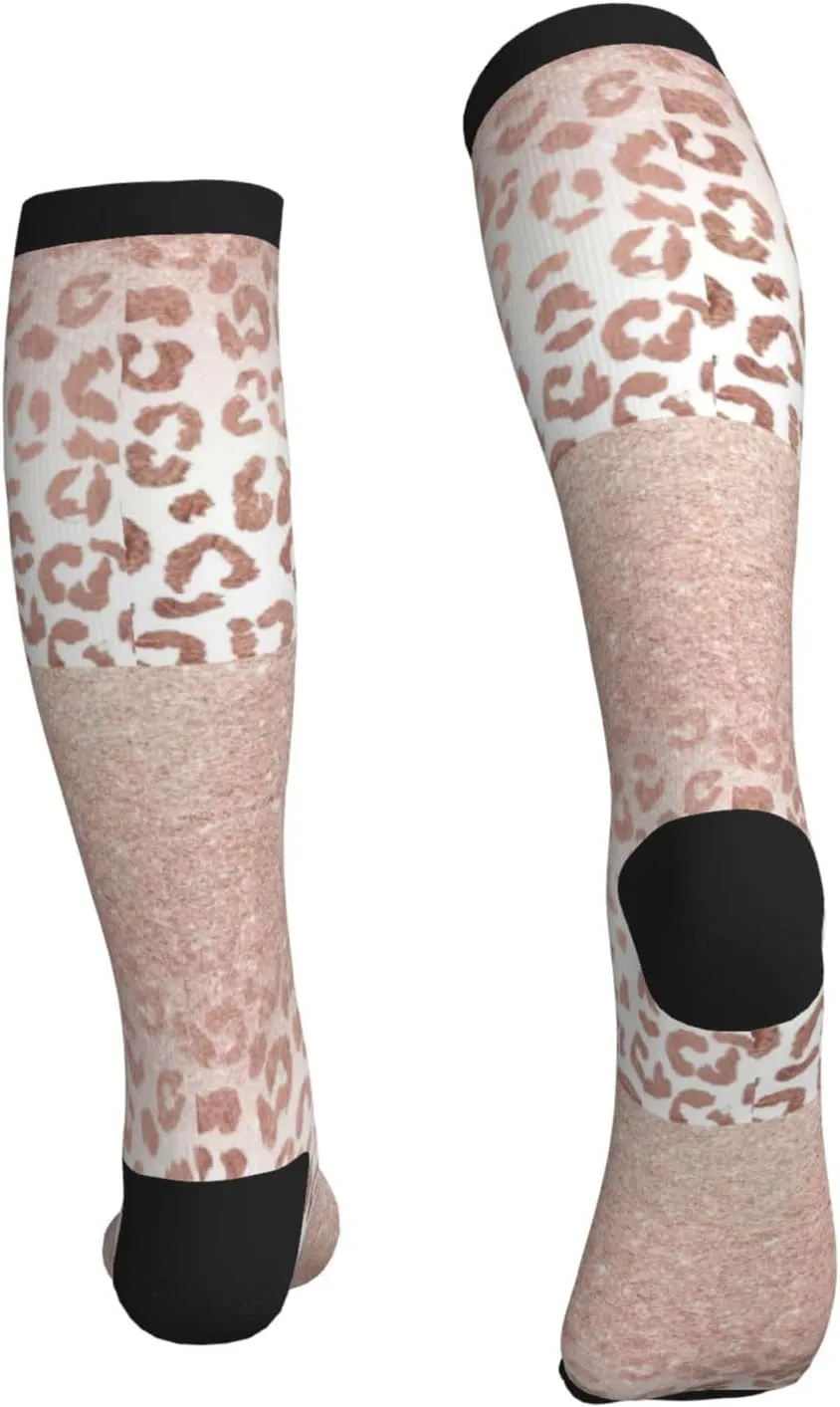 rose gold glitter Print Circulation Compression Socks For Plantar Fasciitis Edema And Post Surgery