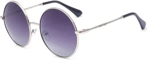 Round Sunglasses for Women Men Classic Oversized Circle Mirrored Hippie Hipster Polarized Sunglasses Metal Frame