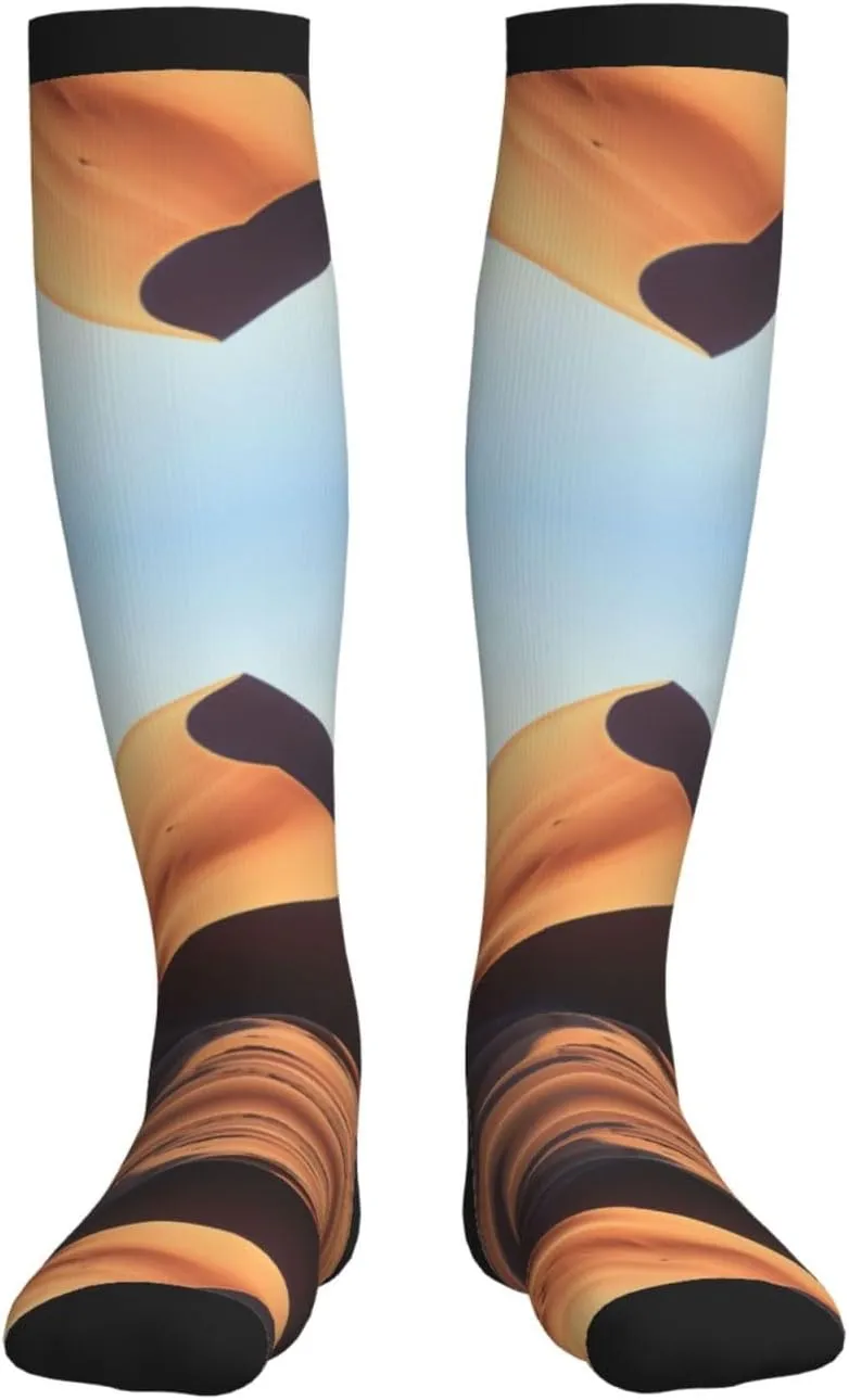 Sand Dunes Print Circulation Compression Socks For Plantar Fasciitis Edema And Post Surgery