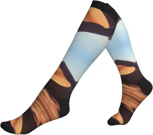 Sand Dunes Print Circulation Compression Socks For Plantar Fasciitis Edema And Post Surgery