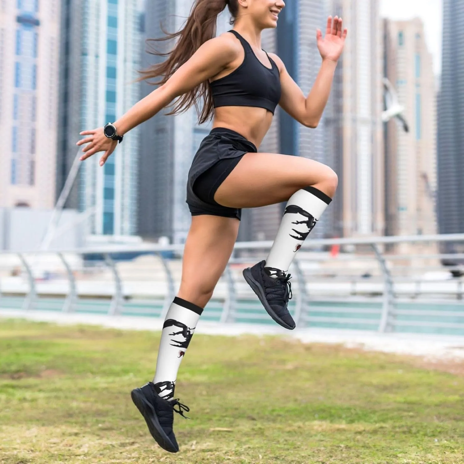 Scorpion Print Circulation Compression Socks For Plantar Fasciitis Edema And Post Surgery