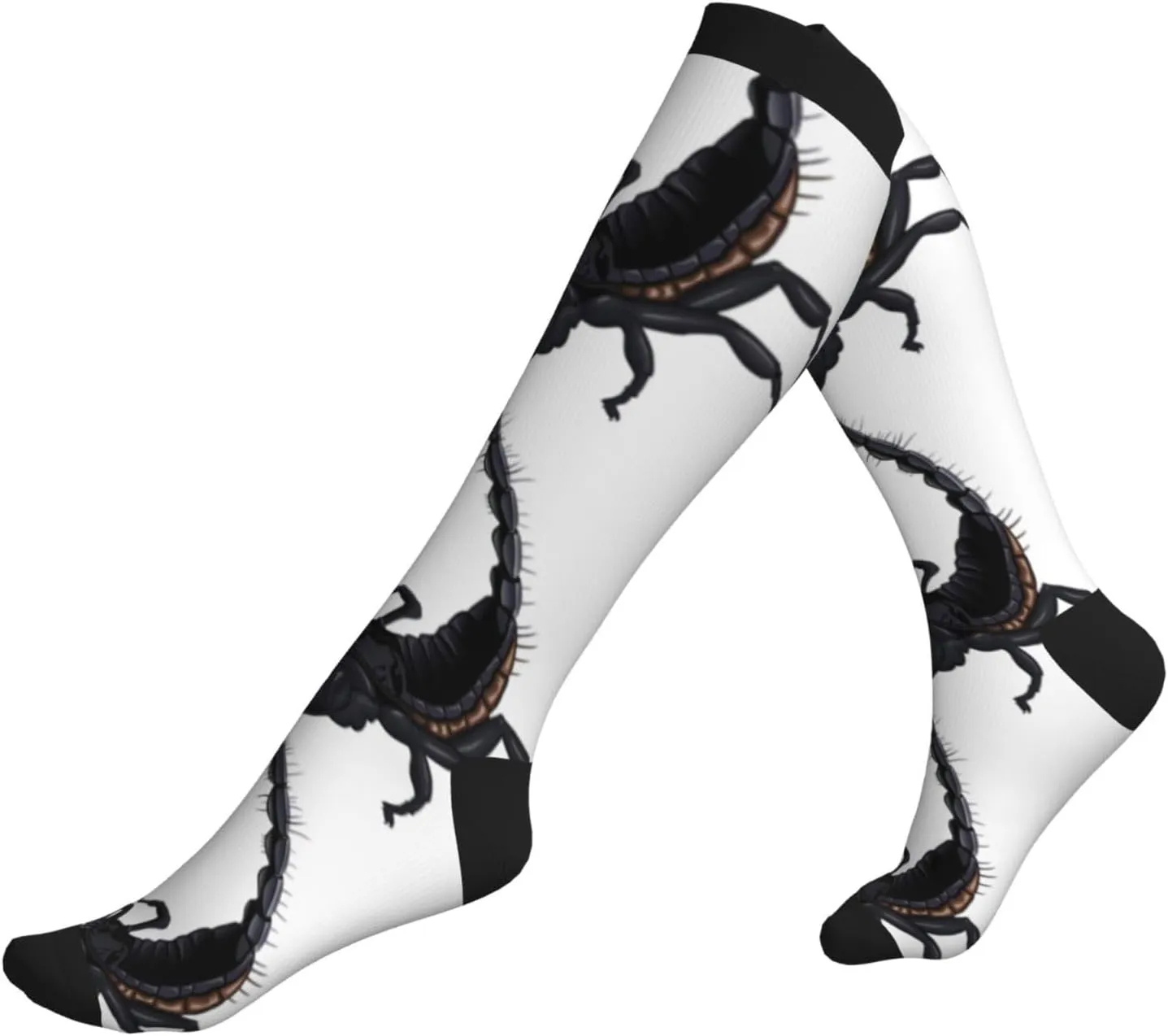 Scorpion Print Circulation Compression Socks For Plantar Fasciitis Edema And Post Surgery