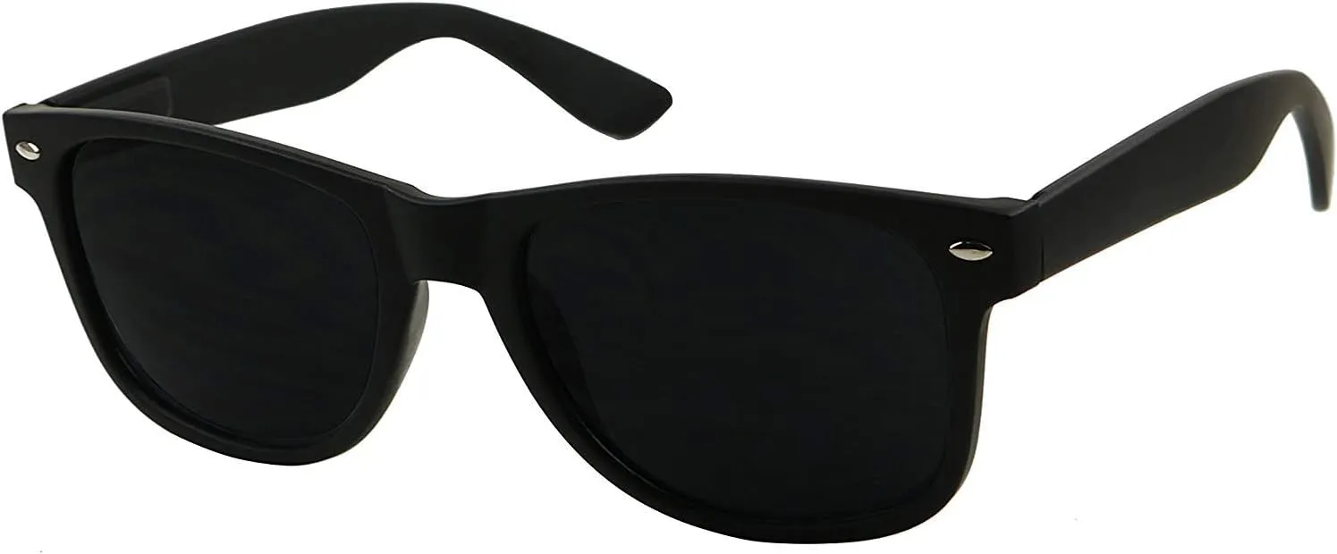 ShadyVEU Super Dark Round Sunglasses UV Protection Spring Hinge Classic 80's Shades Migraine Sensitive Eyes