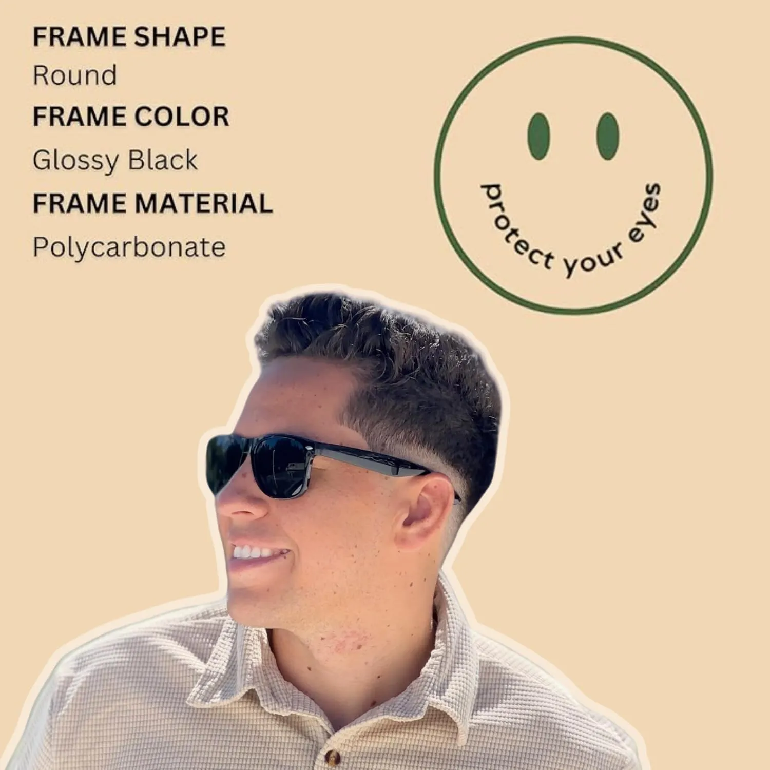 ShadyVEU Super Dark Round Sunglasses UV Protection Spring Hinge Classic 80's Shades Migraine Sensitive Eyes