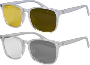 SHINU Polarized Photochromic Grey Sunglasses Driving Night Vision Blue Light Blocking Anti-glare Glasses-8068