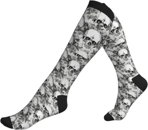 Skull Skeleton Print Circulation Compression Socks For Plantar Fasciitis Edema And Post Surgery