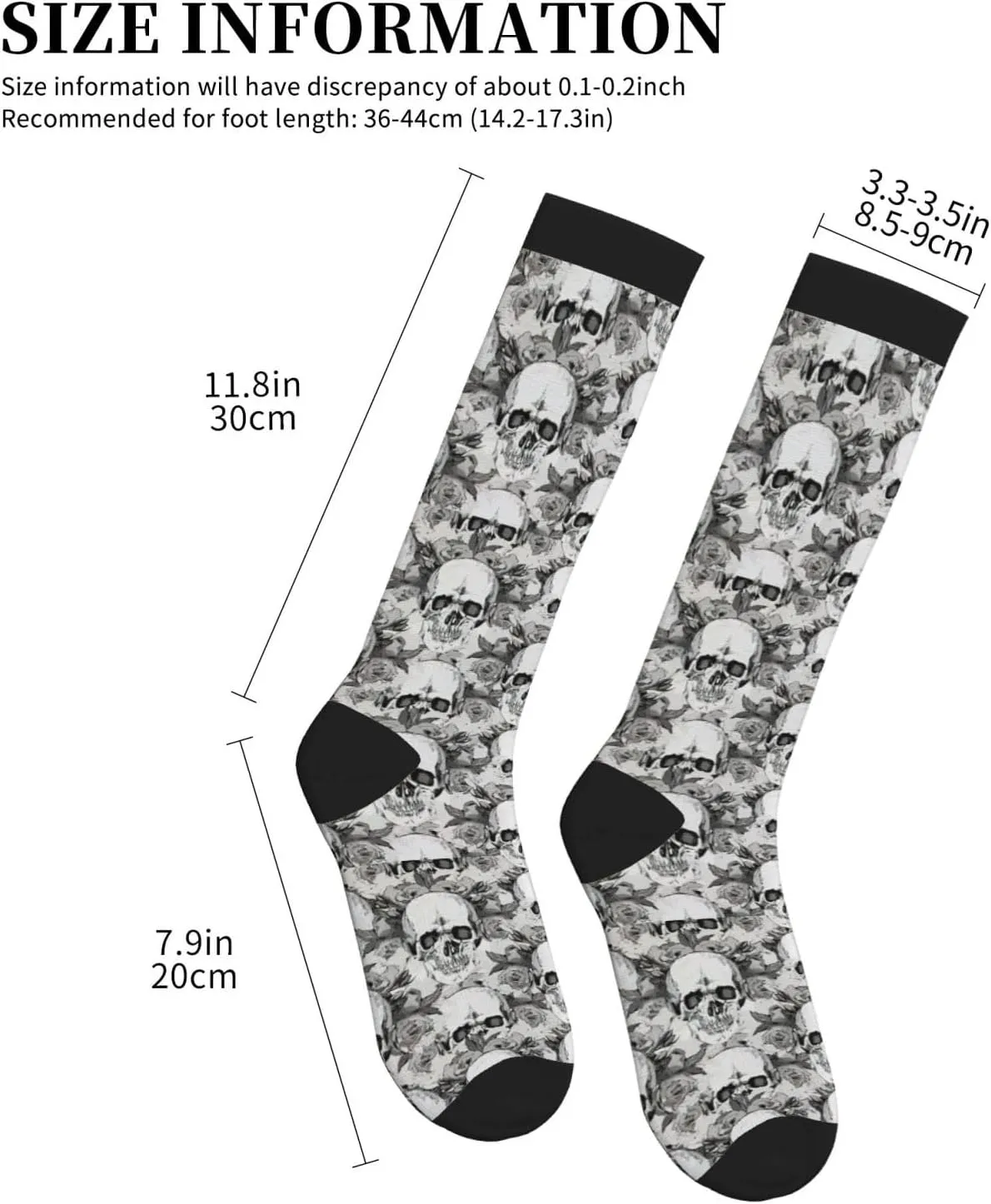 Skull Skeleton Print Circulation Compression Socks For Plantar Fasciitis Edema And Post Surgery