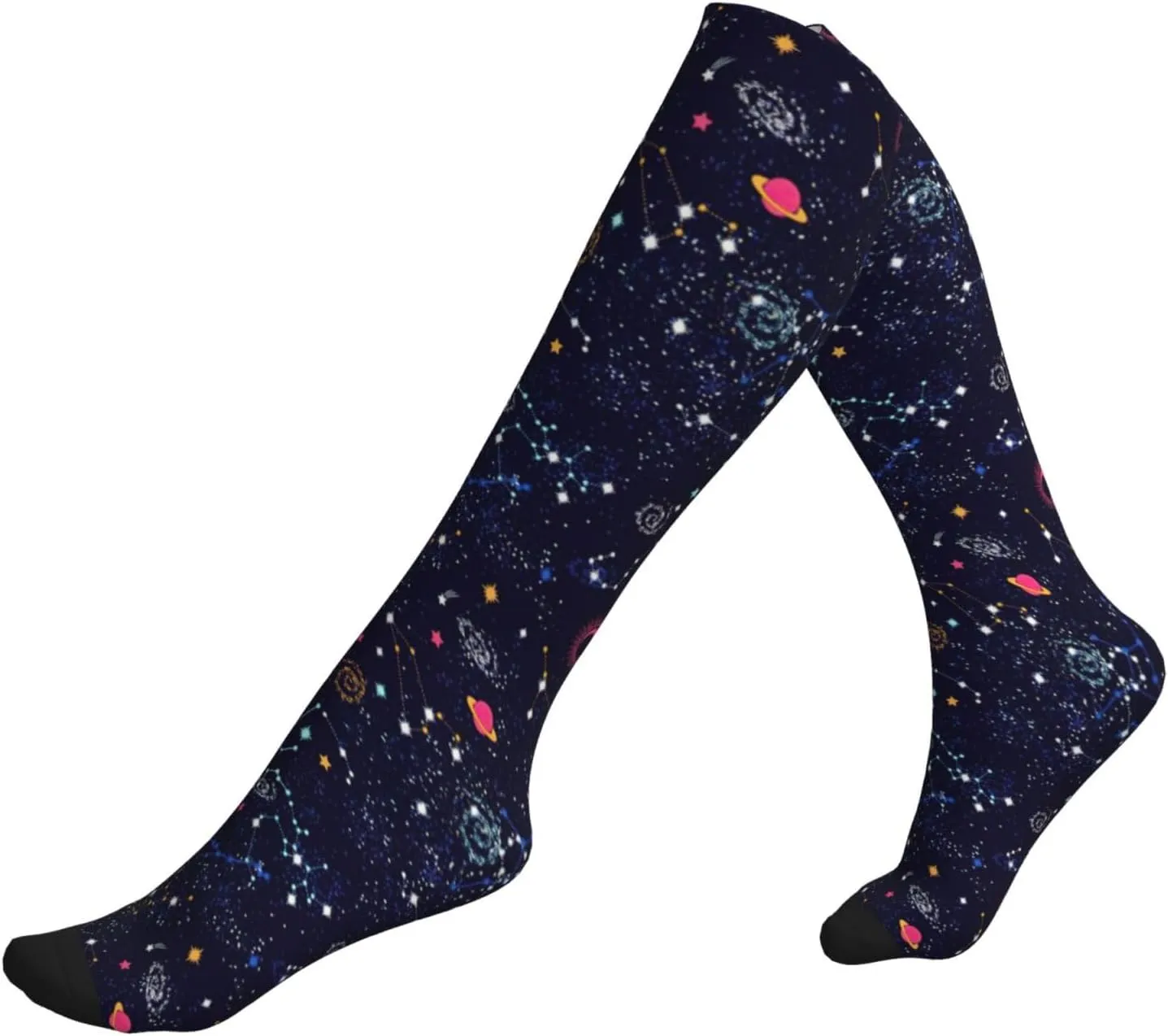 Star Constellation Map Print Circulation Compression Socks For Plantar Fasciitis Edema And Post Surgery