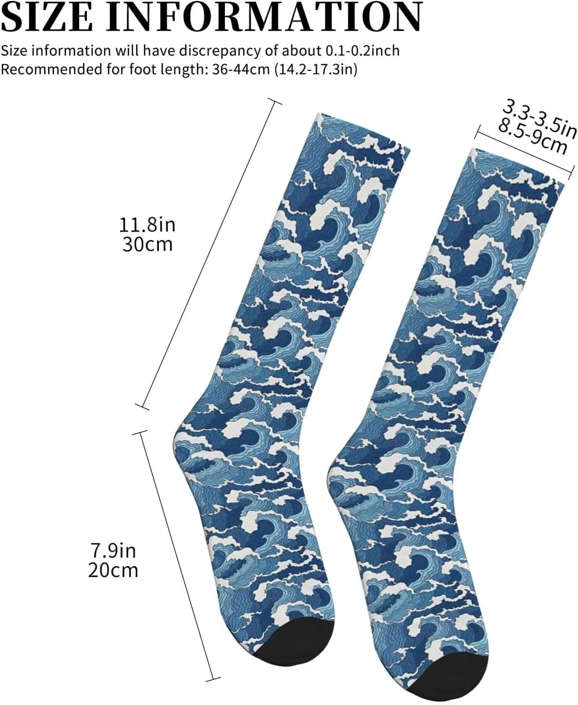 Stormy Sea Print Circulation Compression Socks For Plantar Fasciitis Edema And Post Surgery