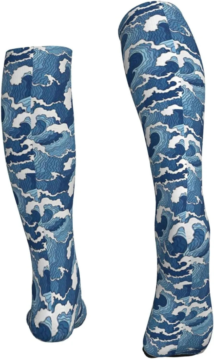 Stormy Sea Print Circulation Compression Socks For Plantar Fasciitis Edema And Post Surgery