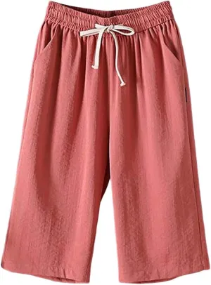 Straight Leg Sweatpants for Women Comfy Work Pants with Elastic High Waist Paper Boho Lounge Pants Baggy Palazzo