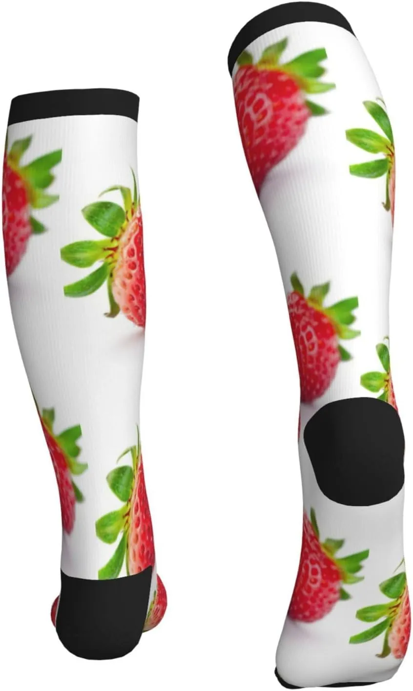 Strawberry Print Circulation Compression Socks For Plantar Fasciitis Edema And Post Surgery