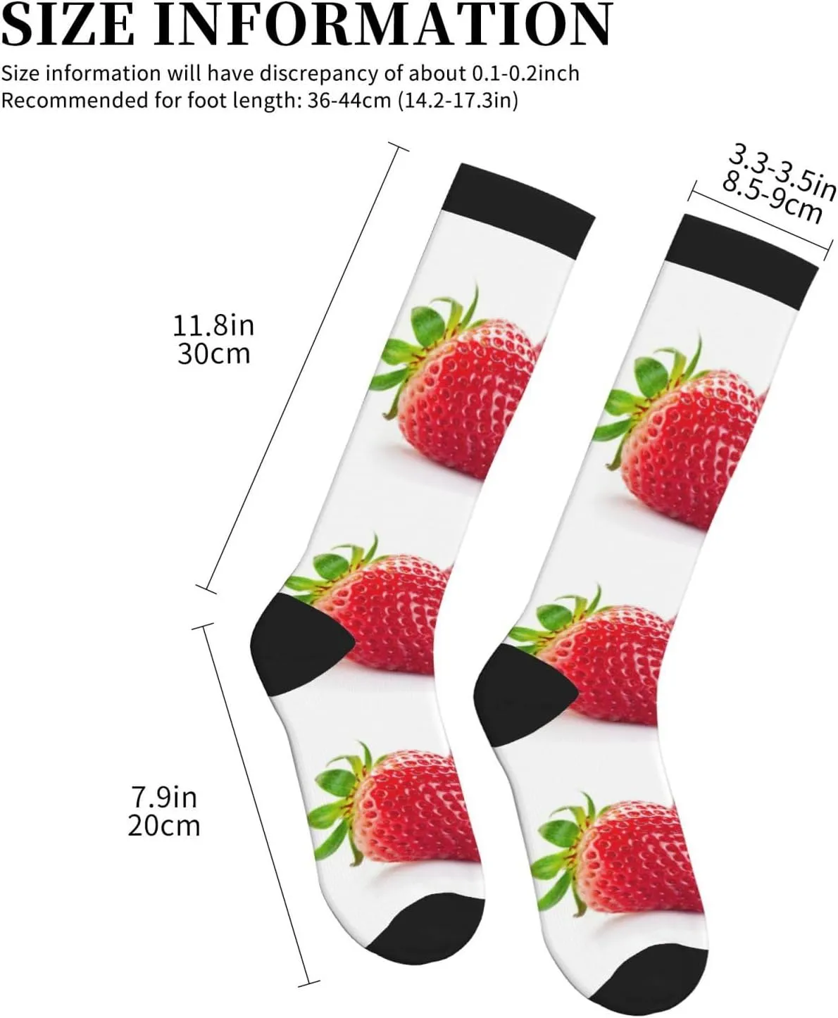 Strawberry Print Circulation Compression Socks For Plantar Fasciitis Edema And Post Surgery