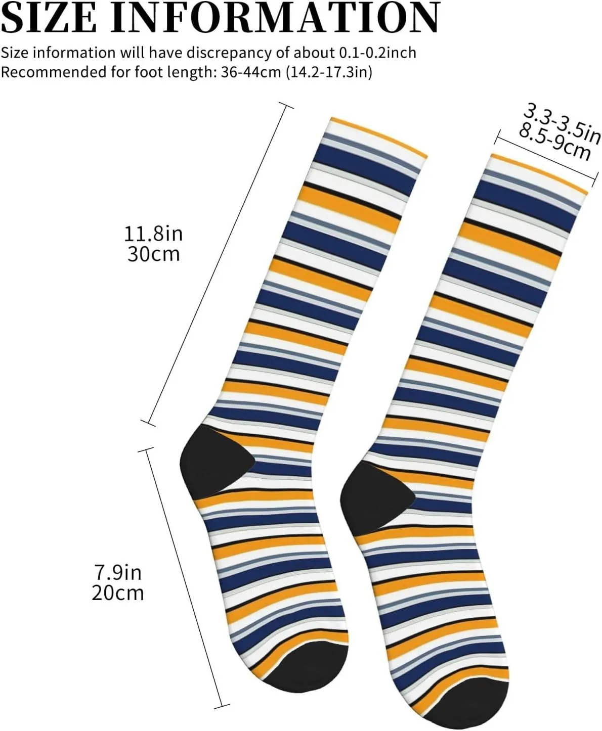 Striped Print Circulation Compression Socks For Plantar Fasciitis Edema And Post Surgery