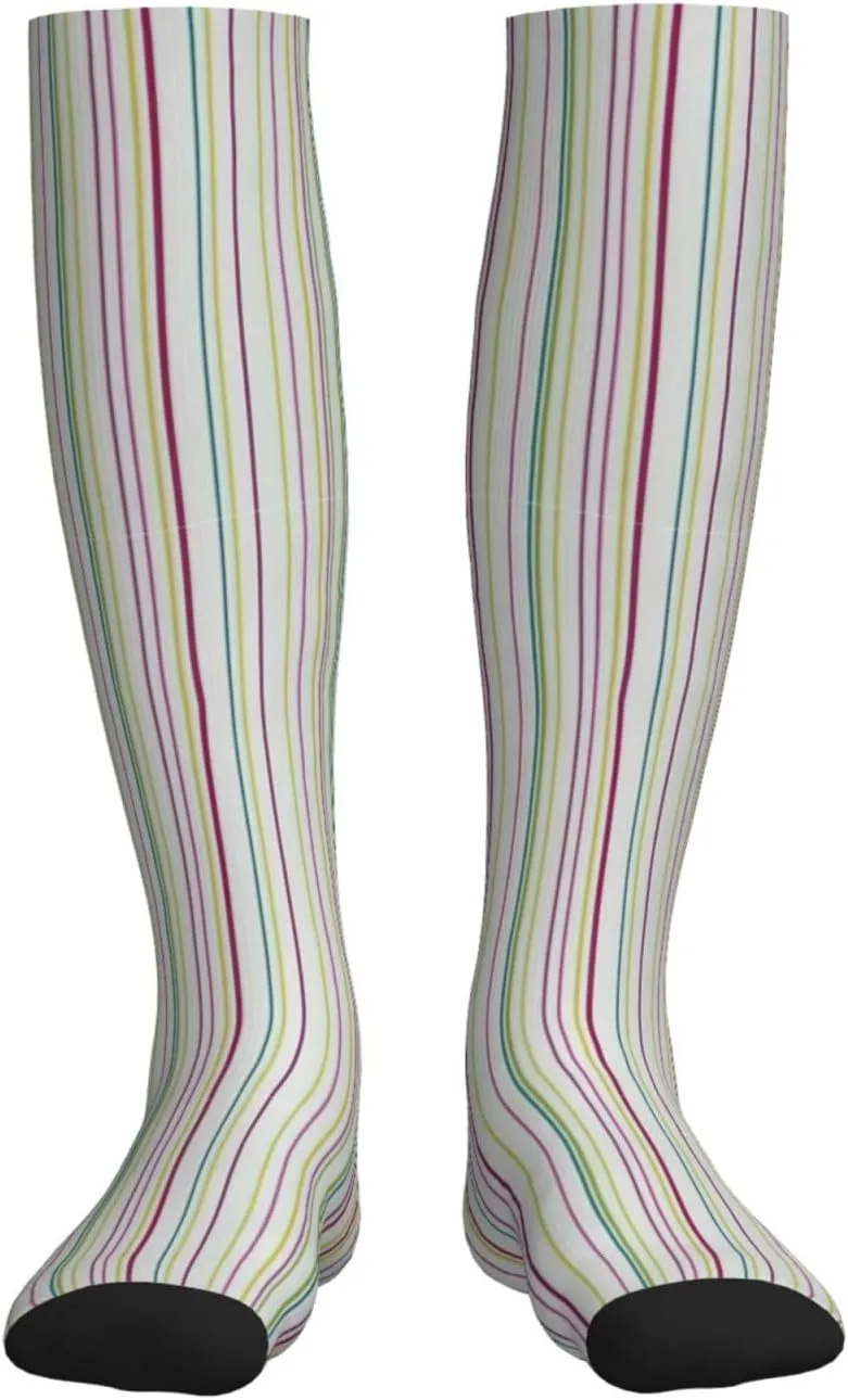 Striped. Print Circulation Compression Socks For Plantar Fasciitis Edema And Post Surgery