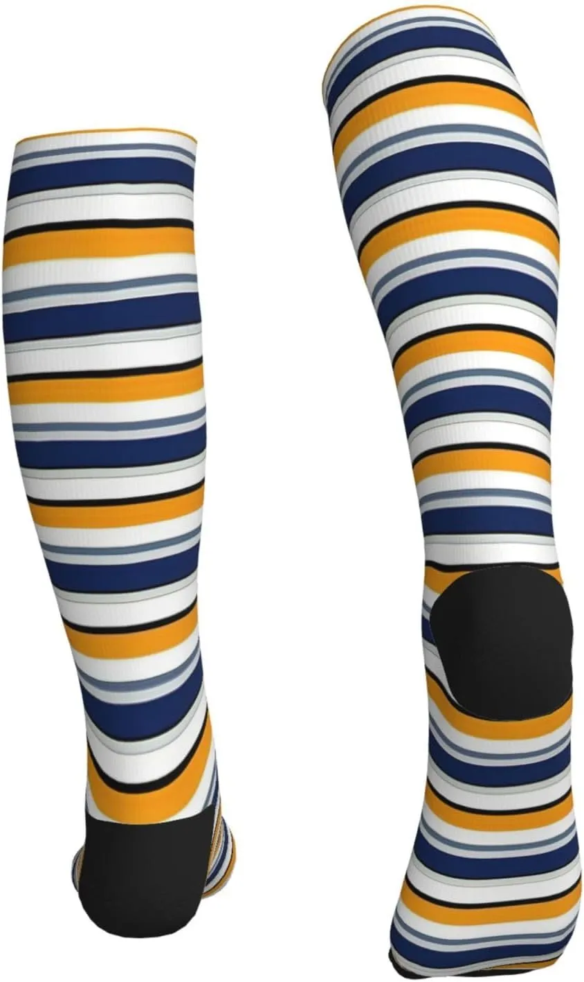 Striped Print Circulation Compression Socks For Plantar Fasciitis Edema And Post Surgery