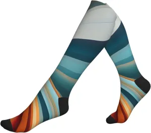 Striped Print Circulation Compression Socks For Plantar Fasciitis Edema And Post Surgery