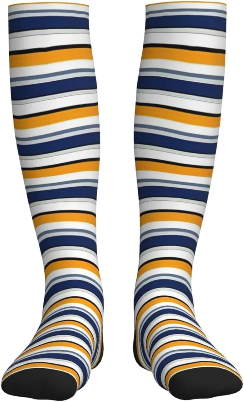 Striped Print Circulation Compression Socks For Plantar Fasciitis Edema And Post Surgery