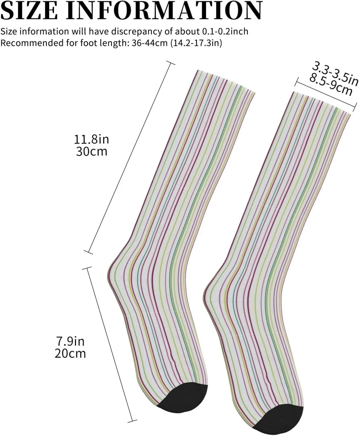 Striped. Print Circulation Compression Socks For Plantar Fasciitis Edema And Post Surgery