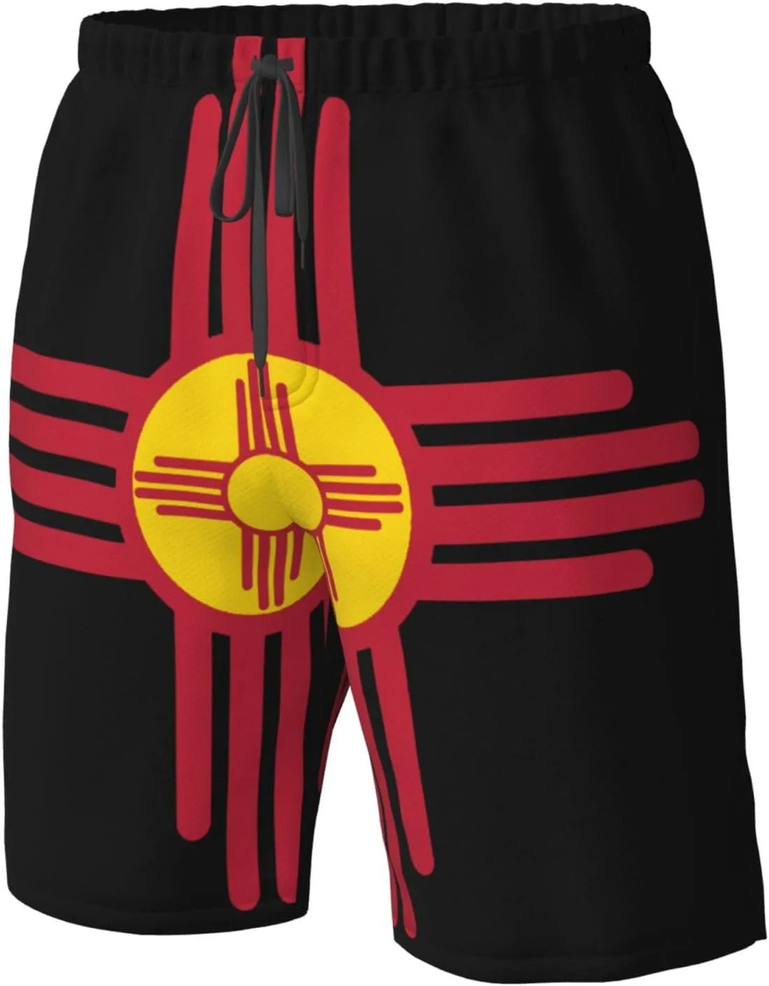 Sun Zia Pueblo New Mexico Sun Men's Swim Trunks Quick Dry Swimwear Beach Shorts with Mesh Lining and Pockets