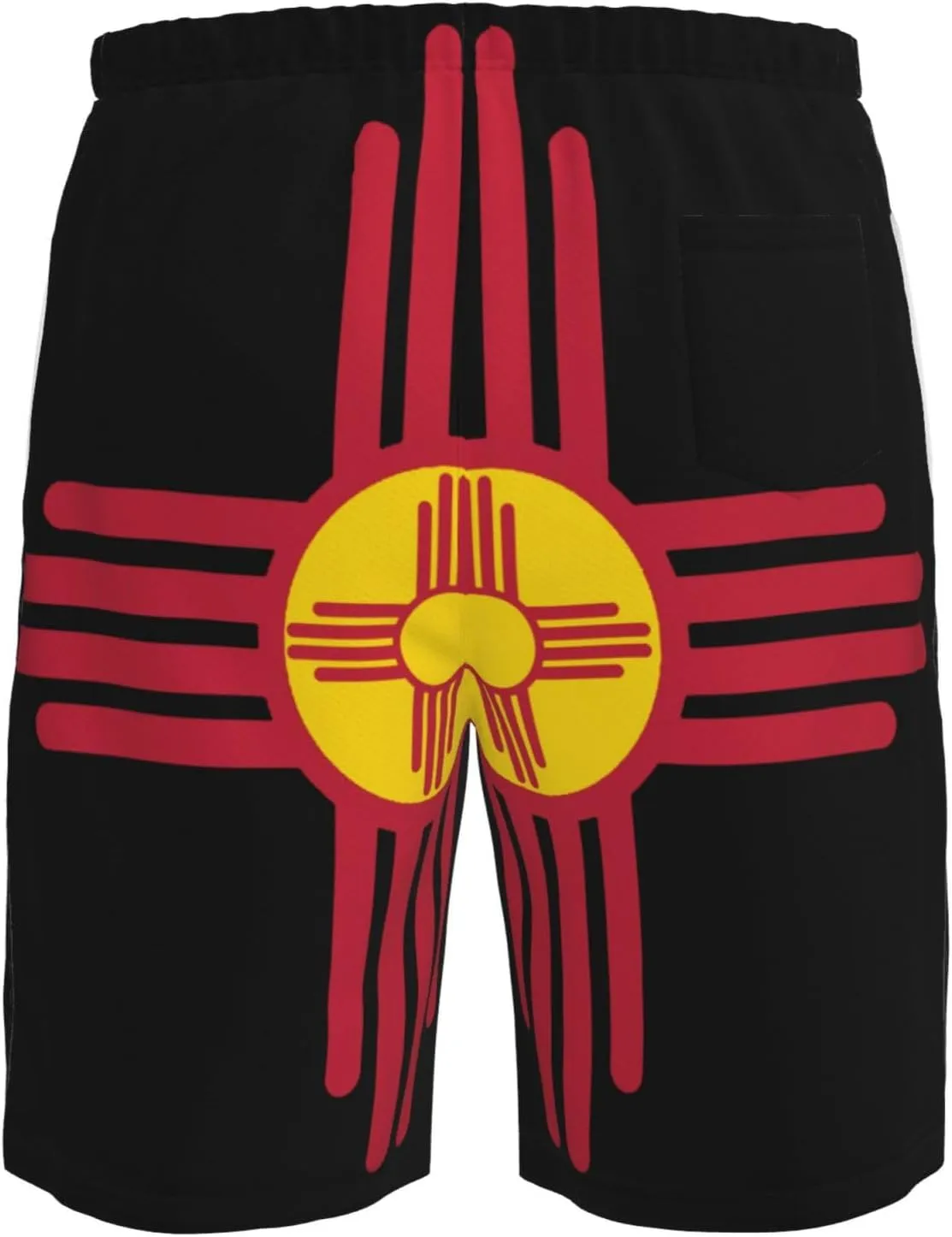 Sun Zia Pueblo New Mexico Sun Men's Swim Trunks Quick Dry Swimwear Beach Shorts with Mesh Lining and Pockets