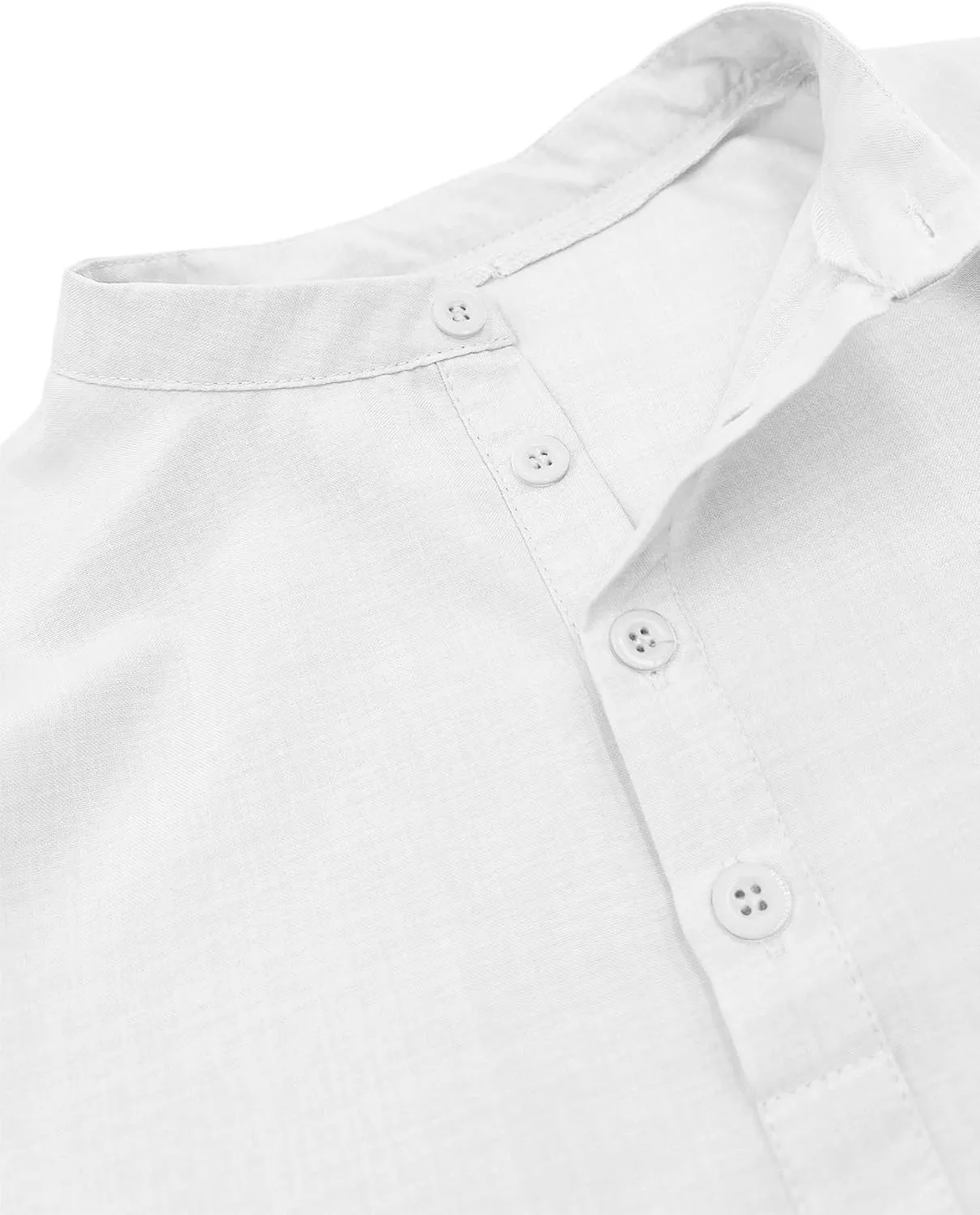 Sunborui Boys 3/4 Sleeve Linen Henley Shirts Summer Button Up Dress Shirts Casual Lightweight Tees Tops