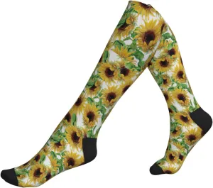 Sunflower. Print Circulation Compression Socks For Plantar Fasciitis Edema And Post Surgery