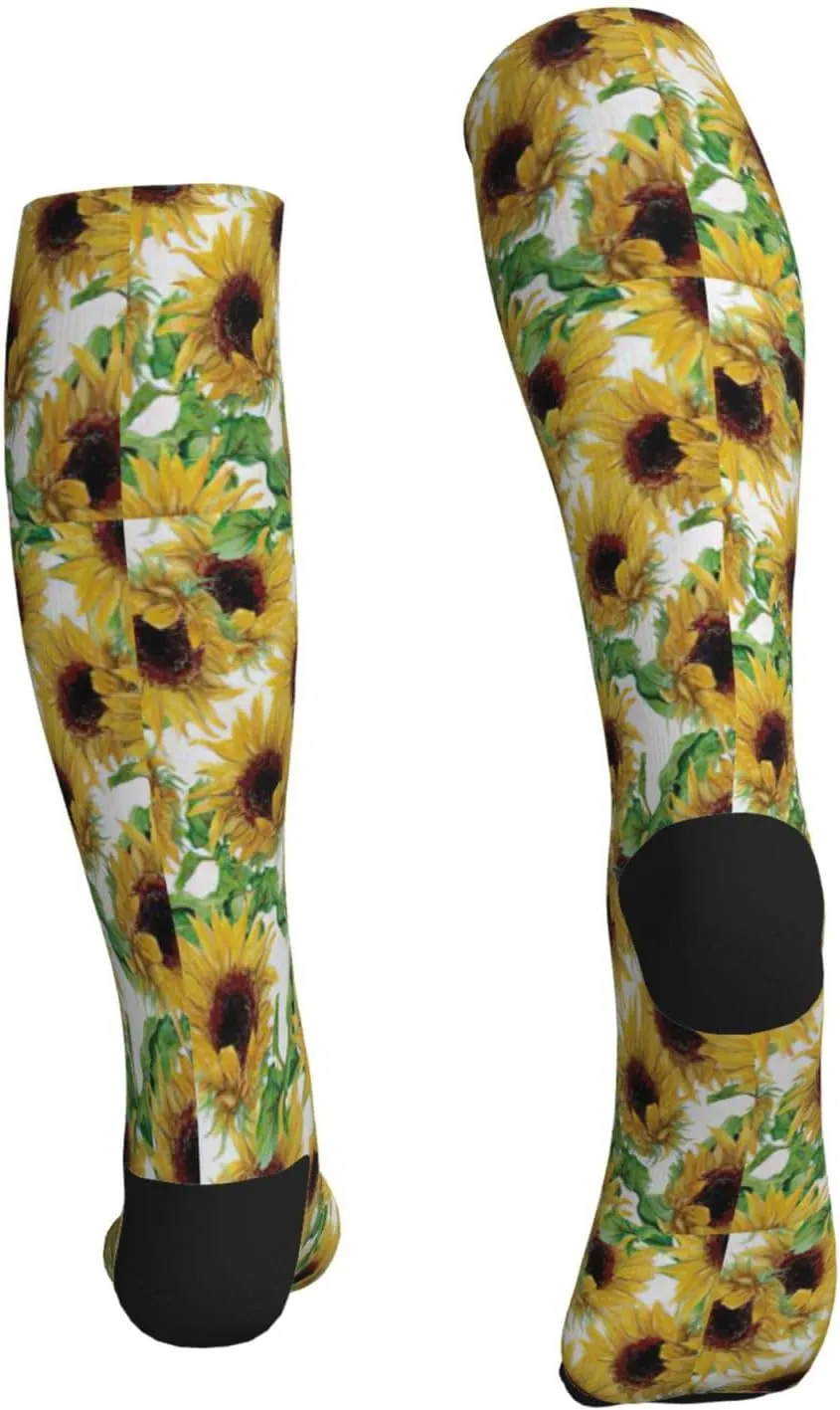 Sunflower. Print Circulation Compression Socks For Plantar Fasciitis Edema And Post Surgery
