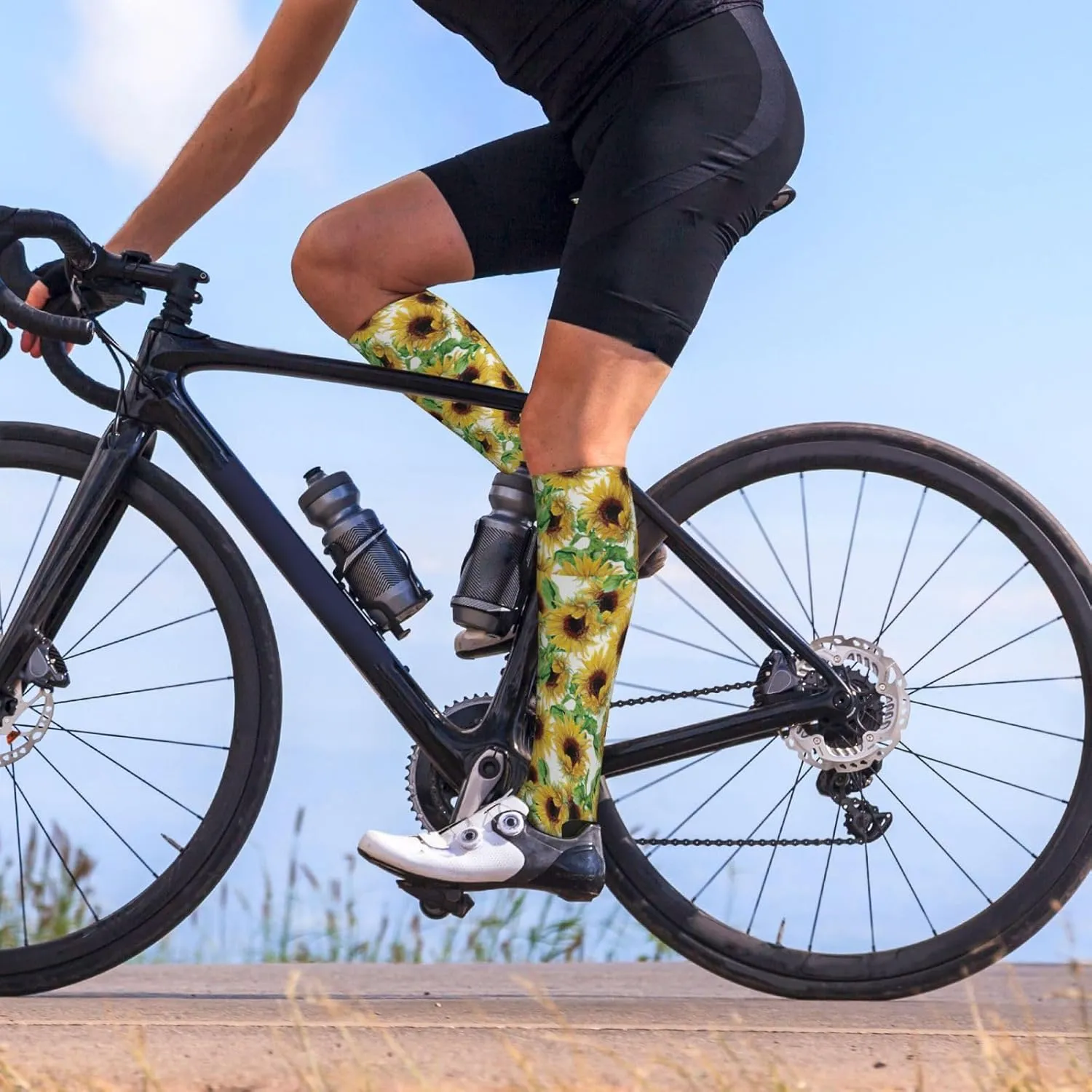 Sunflower. Print Circulation Compression Socks For Plantar Fasciitis Edema And Post Surgery