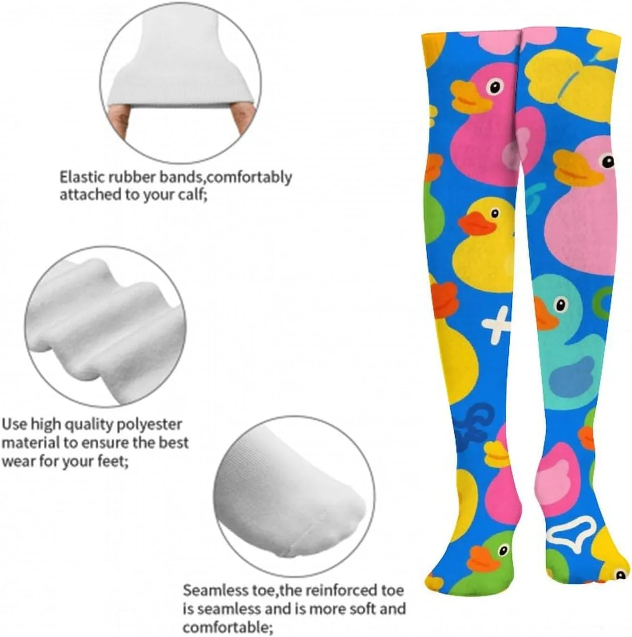 Supdreamc Women Girls Soft Cotton Moisture Wicking Crew Dress Socks Knee High No Show Socks