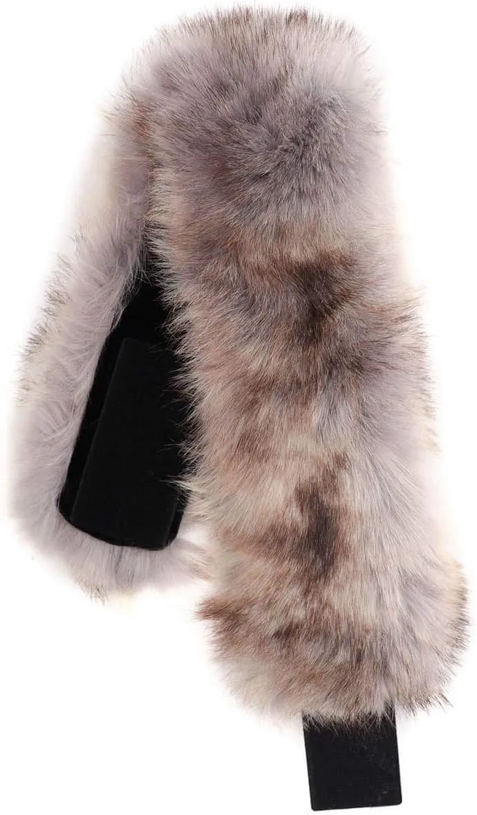 surell - Faux Fox Fur Headband Scarf - Two-in-One Winter Ear Warmer and Neckwear