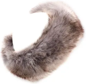 surell - Faux Fox Fur Headband Scarf - Two-in-One Winter Ear Warmer and Neckwear