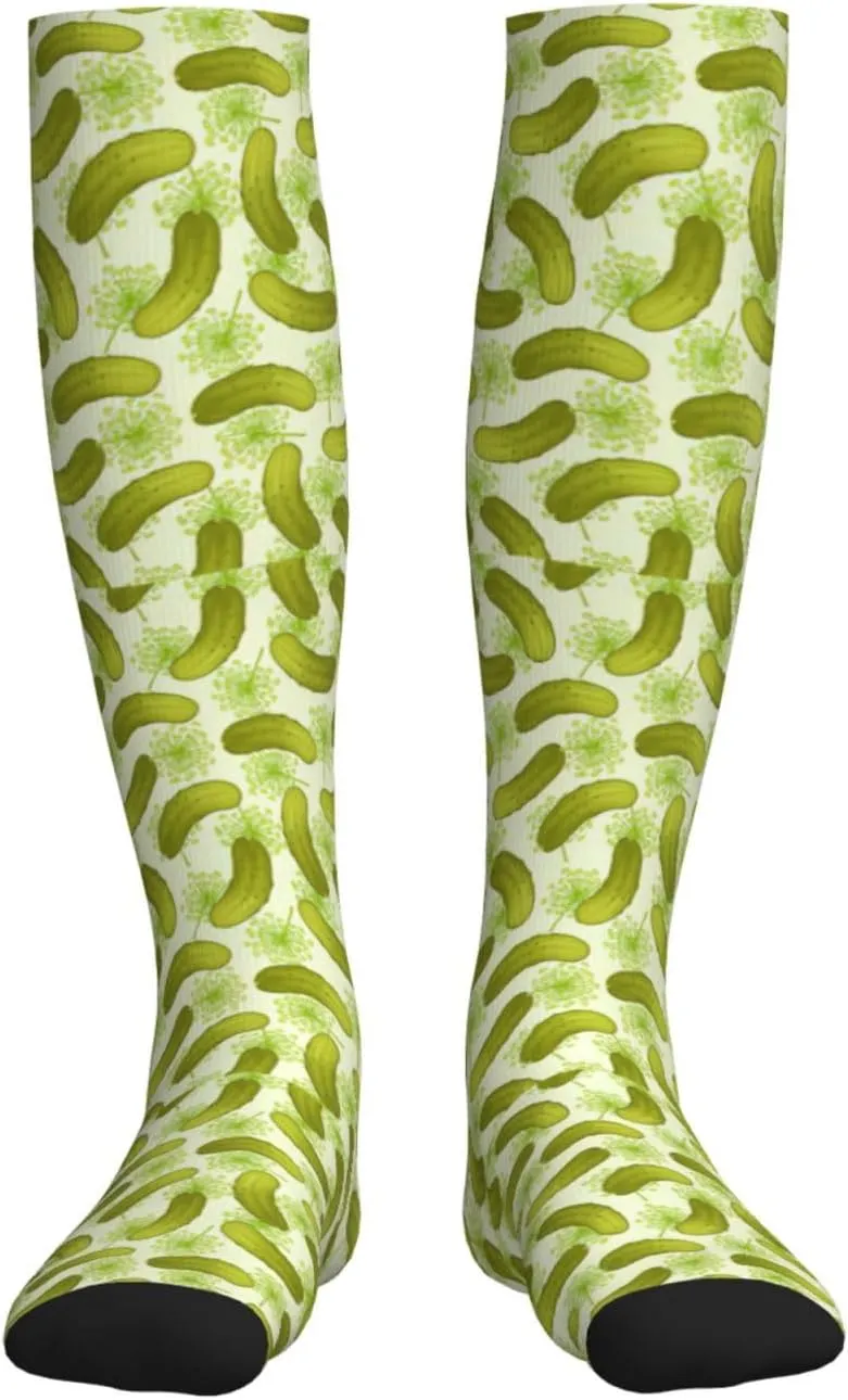 Sushi Dill Pickles Print Circulation Compression Socks For Plantar Fasciitis Edema And Post Surgery