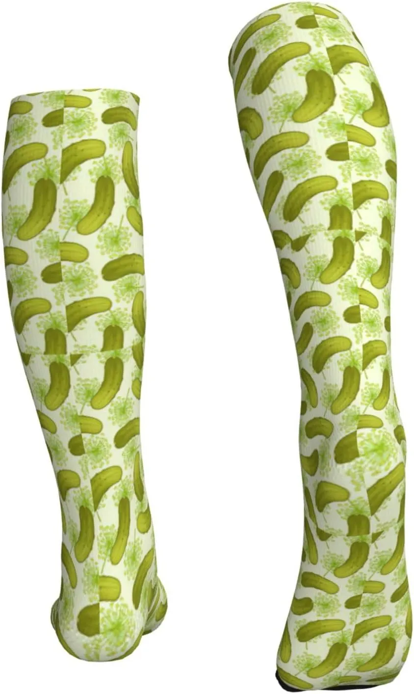 Sushi Dill Pickles Print Circulation Compression Socks For Plantar Fasciitis Edema And Post Surgery