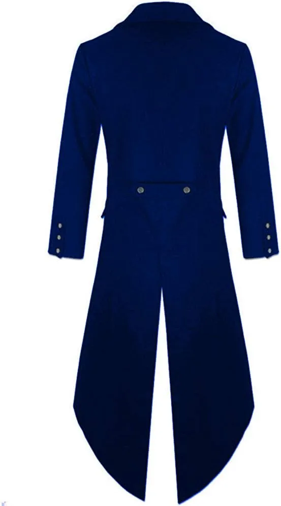 Sxfashbrd Men's Steampunk Tailcoat Tuxedo Suits 2 Piece Slim Fit Long Jacket Gothic Frock Trench Victorian Halloween Uniform