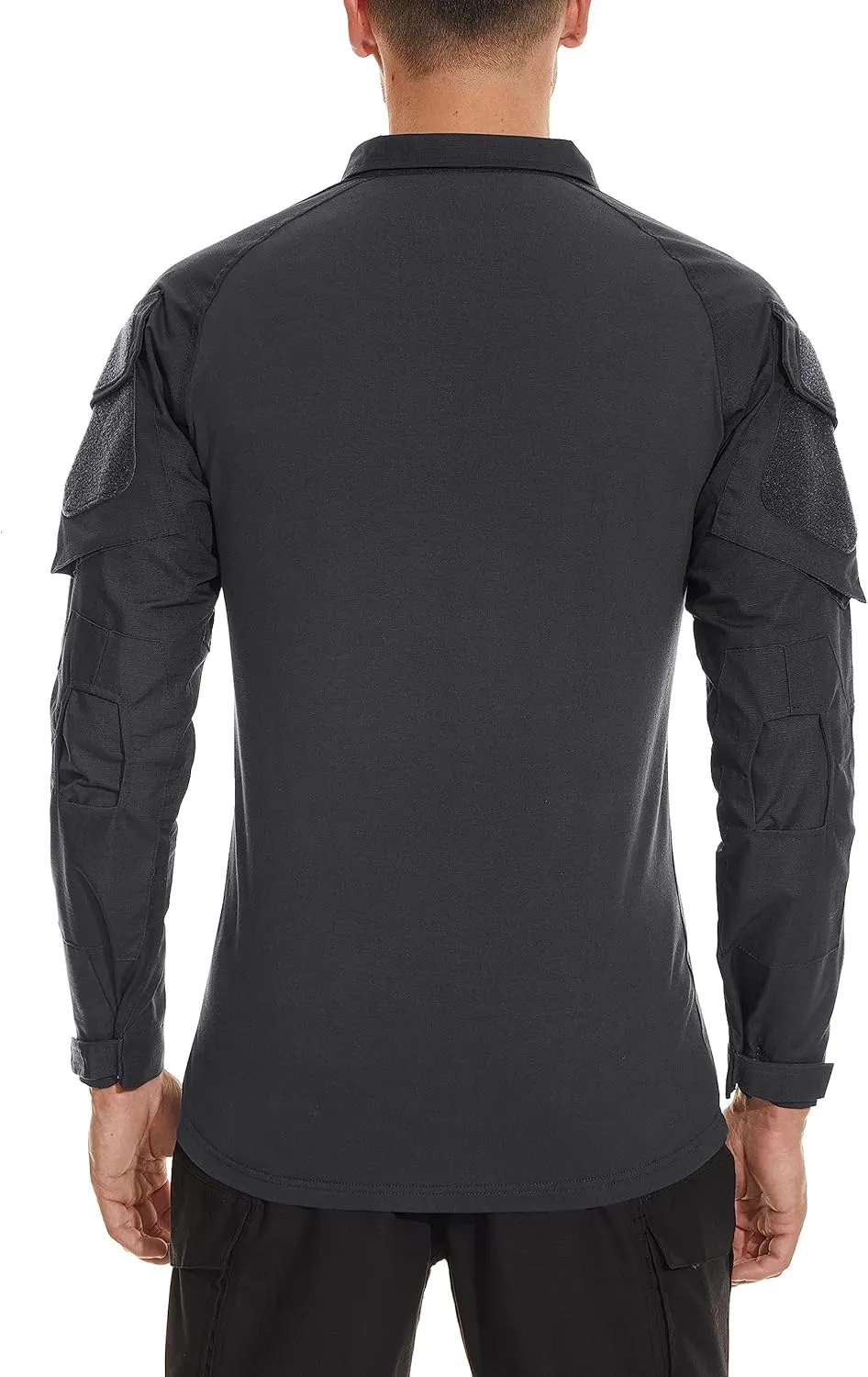 TACVASEN Men's Tactical Shirt Long Sleeve Combat Shirt 1/4 Zip with Pockets Military Army Paintball Airsoft Breathable