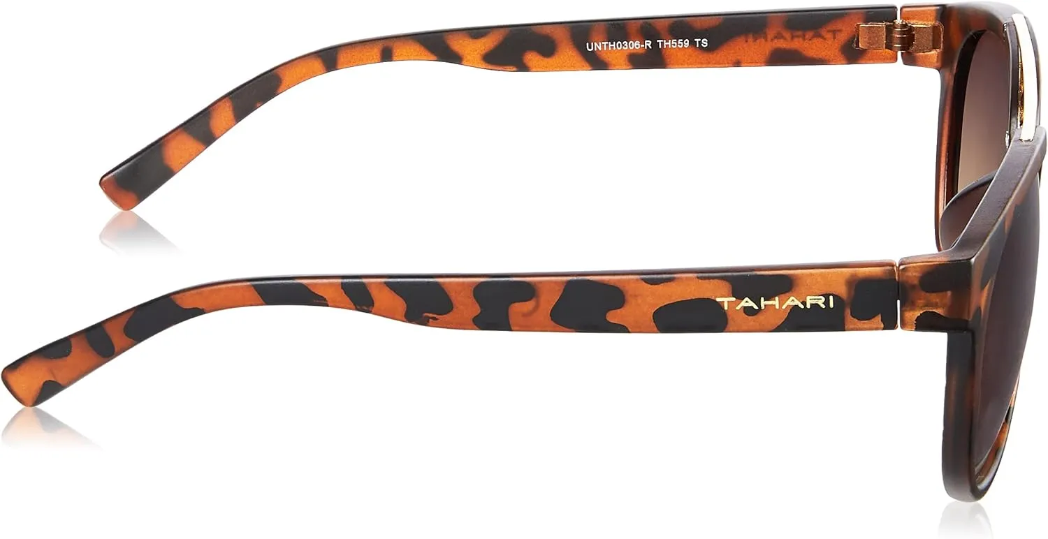 TAHARI Th713 Metal Bridged 100% Uv Protective Women's Round Sunglasses. Elegant Gifts for Her, 48 Mm