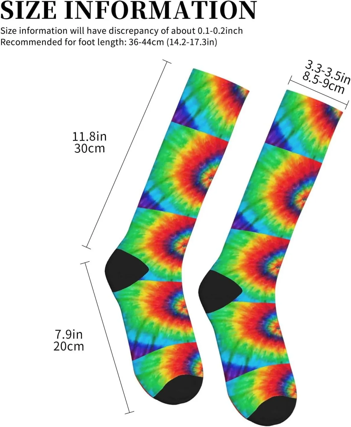 Tie Dye Hippies Print Circulation Compression Socks For Plantar Fasciitis Edema And Post Surgery