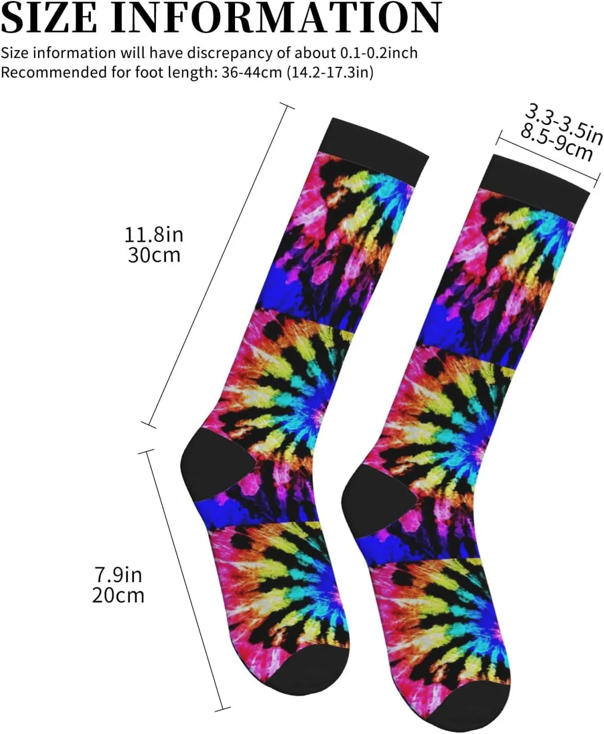 Tie Dye Print Circulation Compression Socks For Plantar Fasciitis Edema And Post Surgery