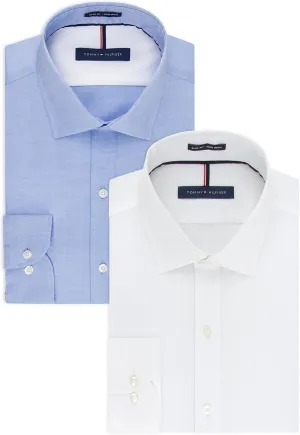 Tommy Hilfiger Men's Dress Shirt Slim Fit Non Iron Solid