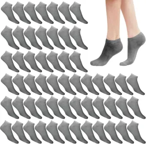 Trail maker 100 Pairs Women’s Casual Crew and Low Cut Socks Size 9-11; Breathable, Bulk No Show Socks