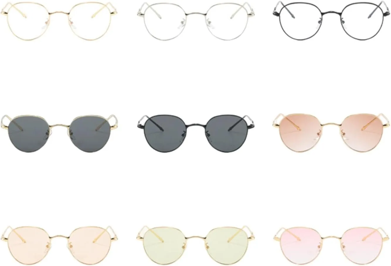 Trendy Classic Small Round Sunglasses Women Luxury Metal Sun Glasses Male Fashion Driving Trave Shades Uv400