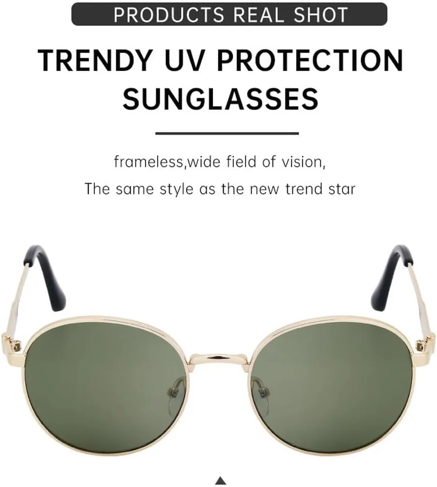 Trendy Retro Round Sunglasses Women Men Luxury Stylish Metal Frame Sun Glasses For Ladies Driving Eyewear