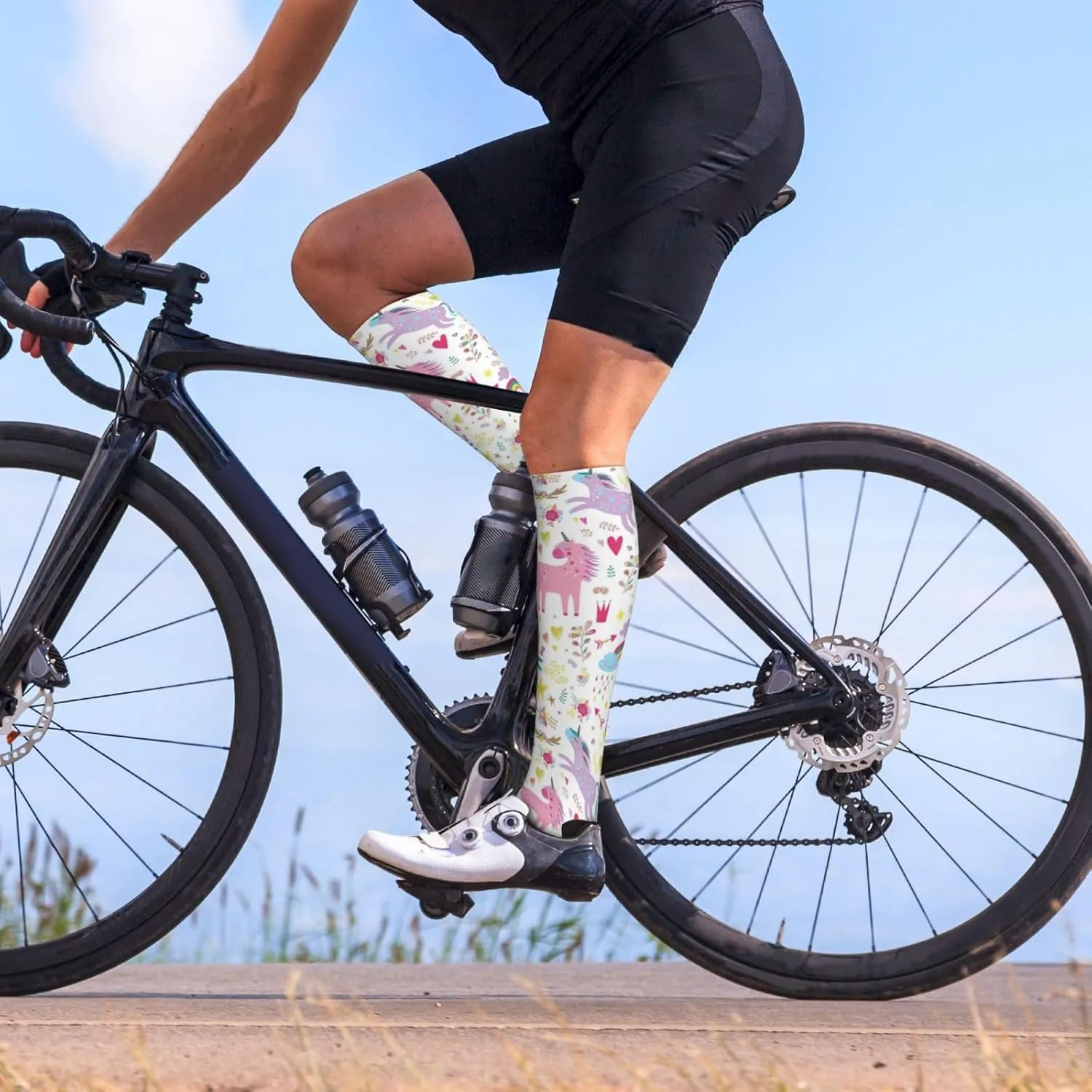 Unicorns Red Print Circulation Compression Socks For Plantar Fasciitis Edema And Post Surgery