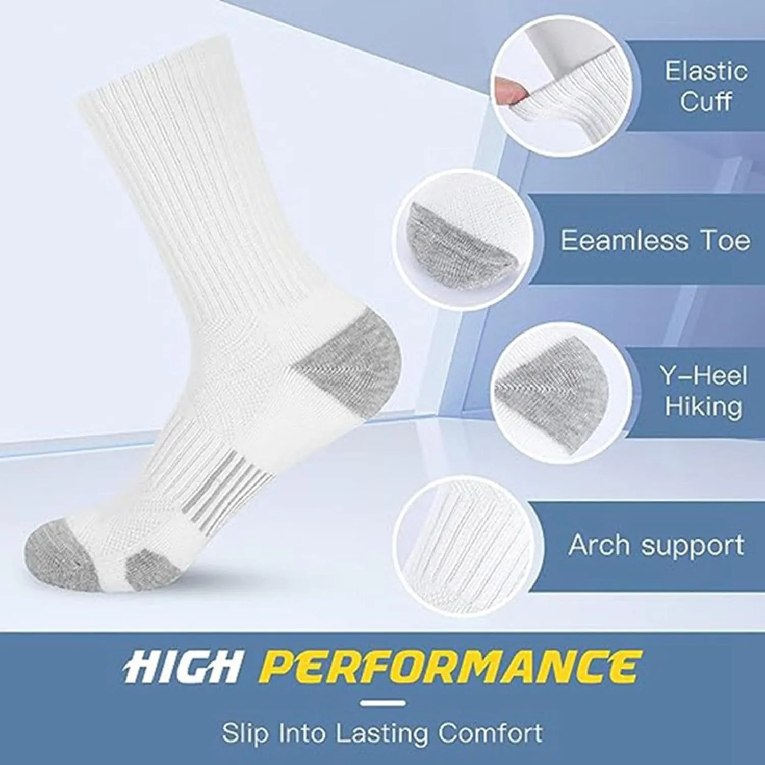 Unisex Anytime Ankle Sock, 𝙾rganic Cotton Breathable Cushioned Socks for Men & Women Running Sports Cotton Socks
