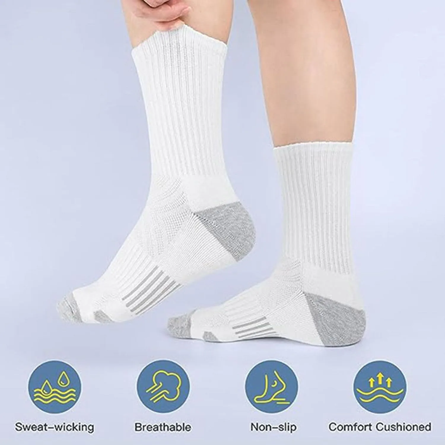Unisex Anytime Ankle Sock, 𝙾rganic Cotton Breathable Cushioned Socks for Men & Women Running Sports Cotton Socks