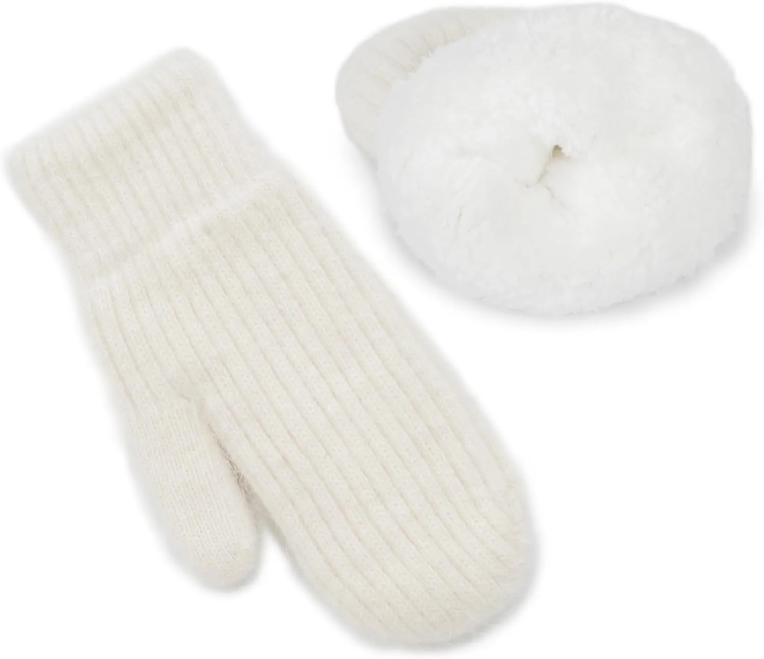 Unisex Winter-Thicken-Warmer-Knitted-Mittens - Outdoor Soft Lining Ski Fingerless Gloves for Cold Weather