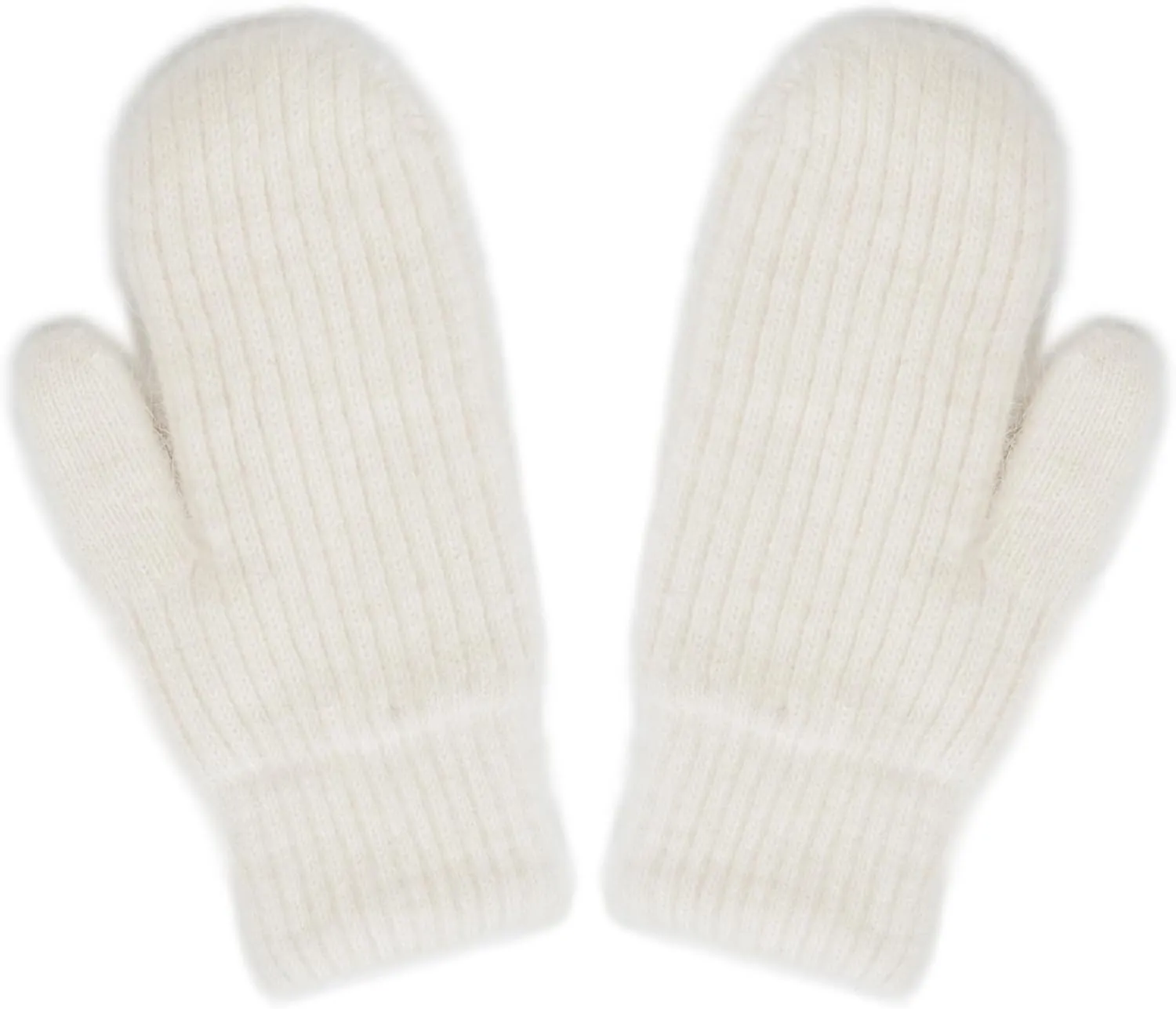 Unisex Winter-Thicken-Warmer-Knitted-Mittens - Outdoor Soft Lining Ski Fingerless Gloves for Cold Weather