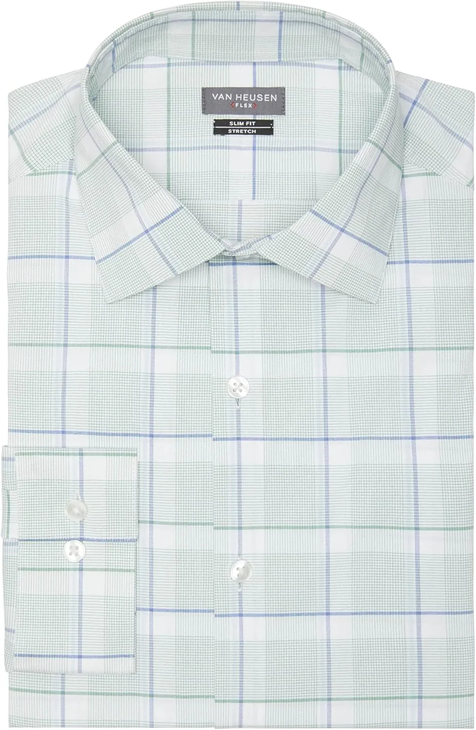 Van Heusen Men's Dress Shirt Slim Fit Flex Collar Stretch Check