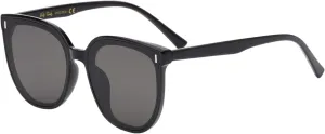Veda Tinda Vision Round Sunglasses for Women 70s Trendy Retro Oversized Womens Circle Shades UV Protection with Glasses Chain
